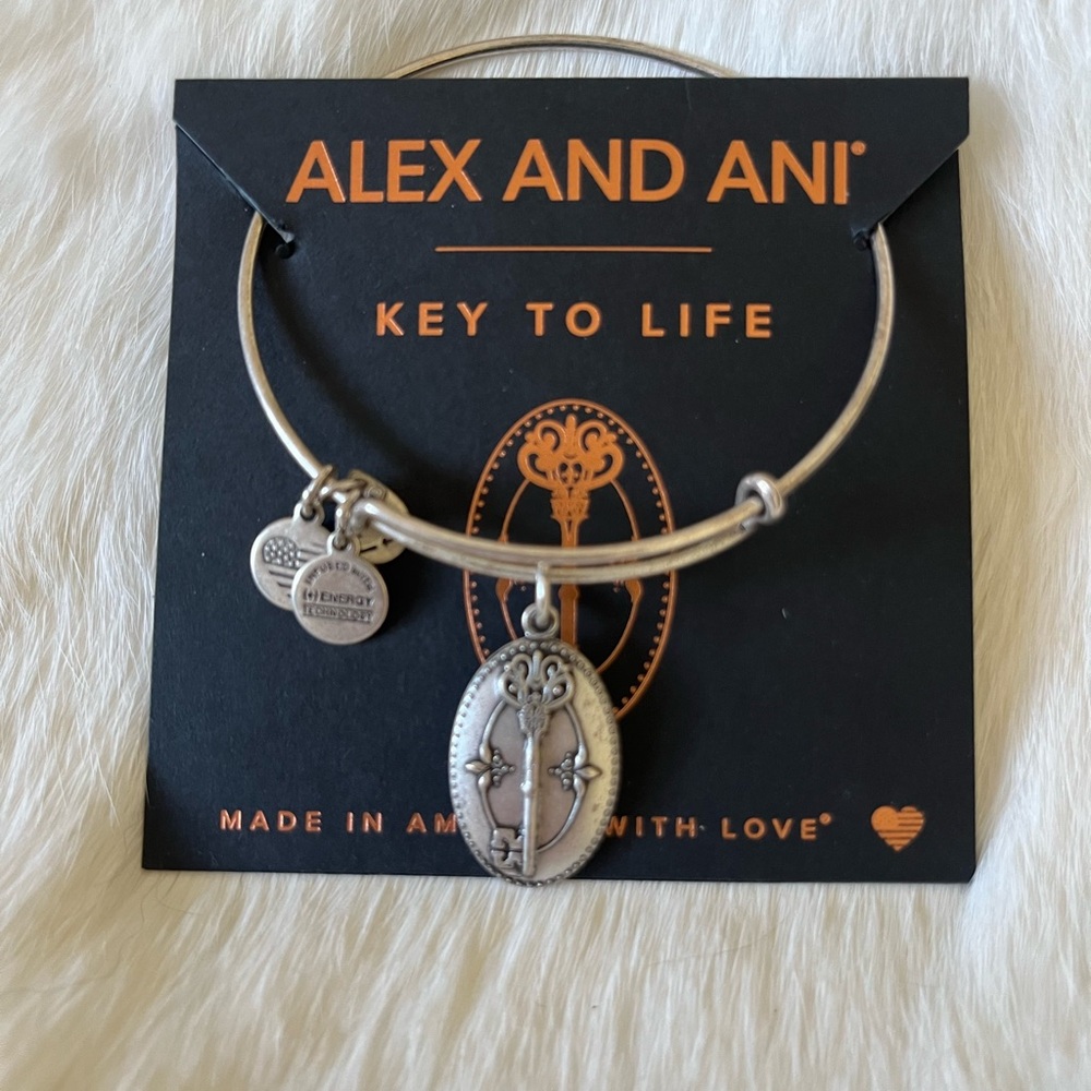 Alex and Ani 'Key to Life' Silver Tone Bangle Bracelet